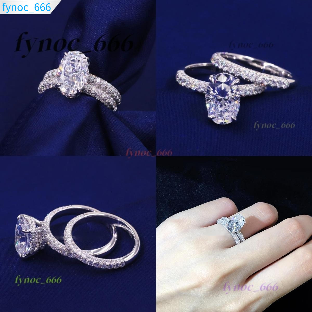 Custom CVD Luxury 1Ct 10K 14K 18K Women Engagement Lab Created IGI Certified Oval Cut Diamond Lab Grown Wedding Ring Set