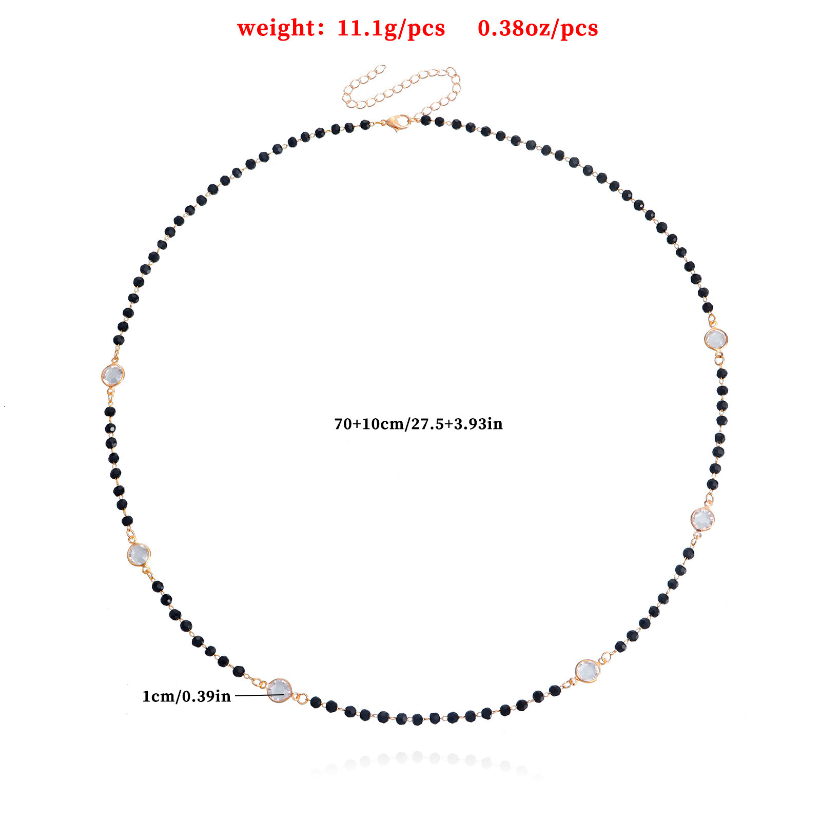 Jewelry Simple Double Layer Black Rhinestone White Zircon for Women Trendy Cool Temperament Necklace Jewelry for Women