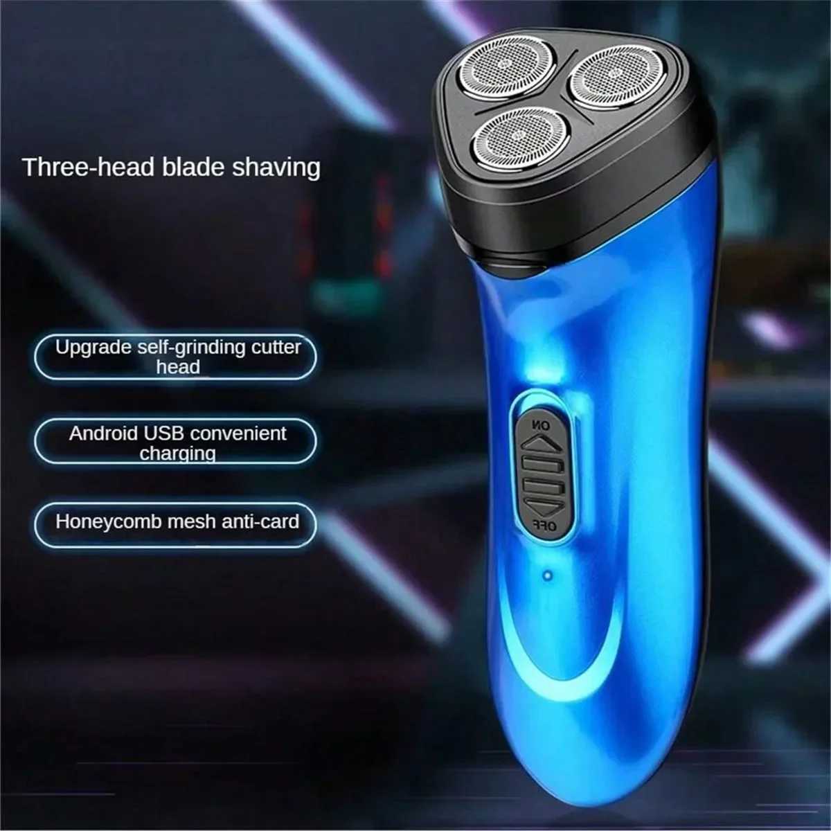 3D Floating Razor Washable Rechargeable Electric Razor Triple Blade Beard Trimmer Whole Body Wash USB Travel Charger W250625