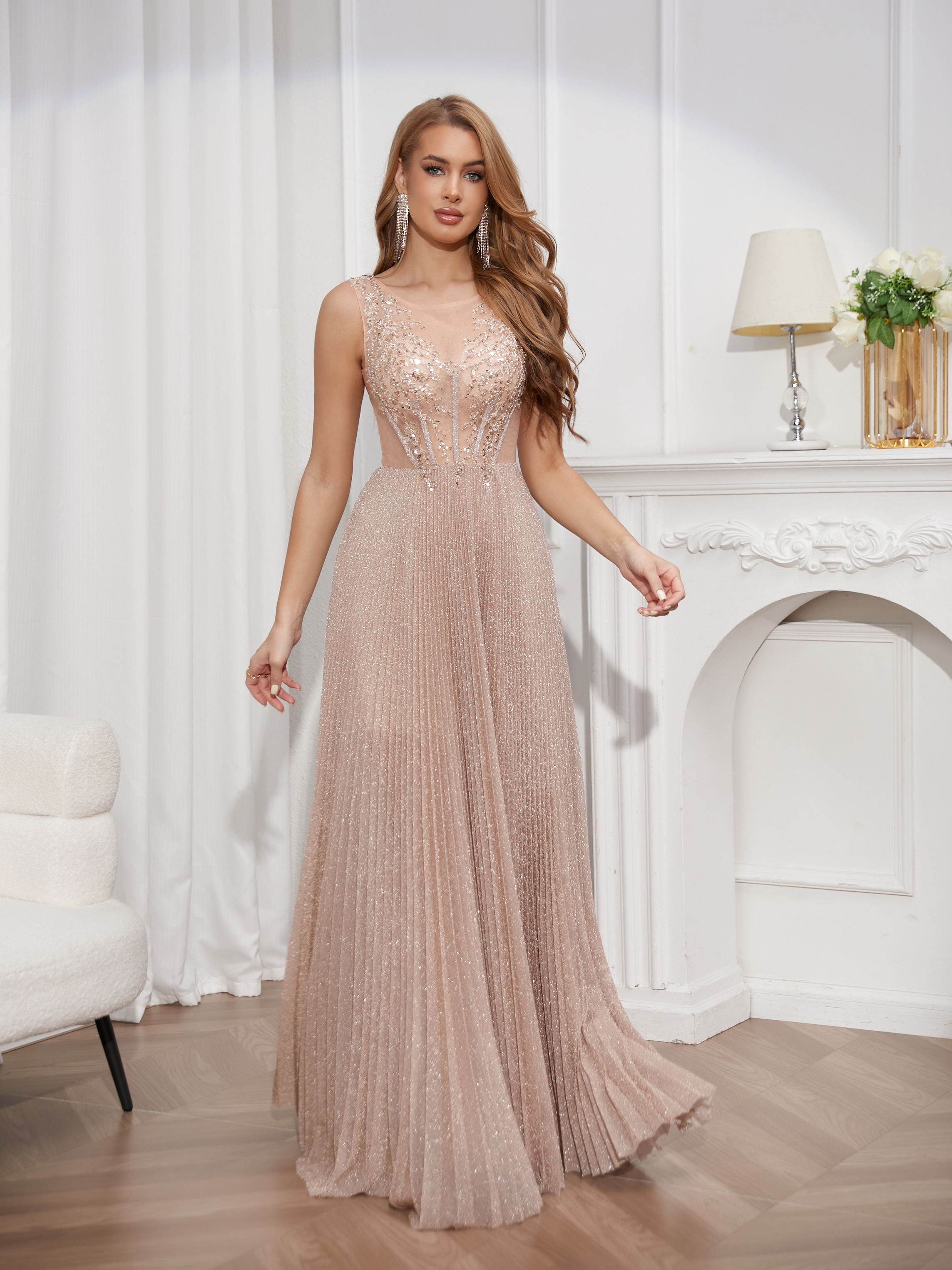 Prom fashion sexy deep V-neck dress, elegant tulle dress is the ideal choice for prom dress cocktail dress prom dress.