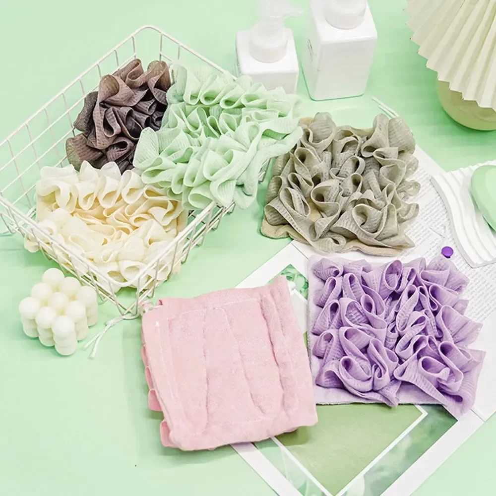 2-In-1 Bath Ball Towel Loofah With Drawstring Closure For Soap Soft Exfoliating Mesh Shower Sponge Body Srubber Bathing Tools R250625
