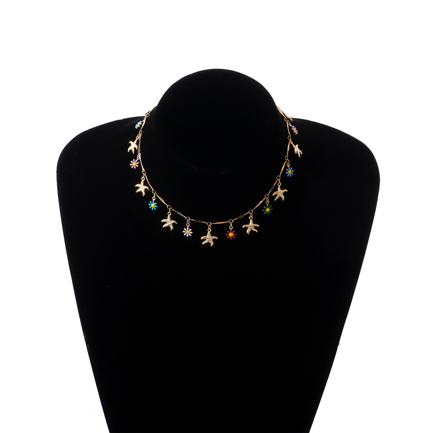 Accessories Multi-Element Hawaiian Casual Style Fashion Straight Tube Starfish Flower Daisy Necklace Jewelry for Women