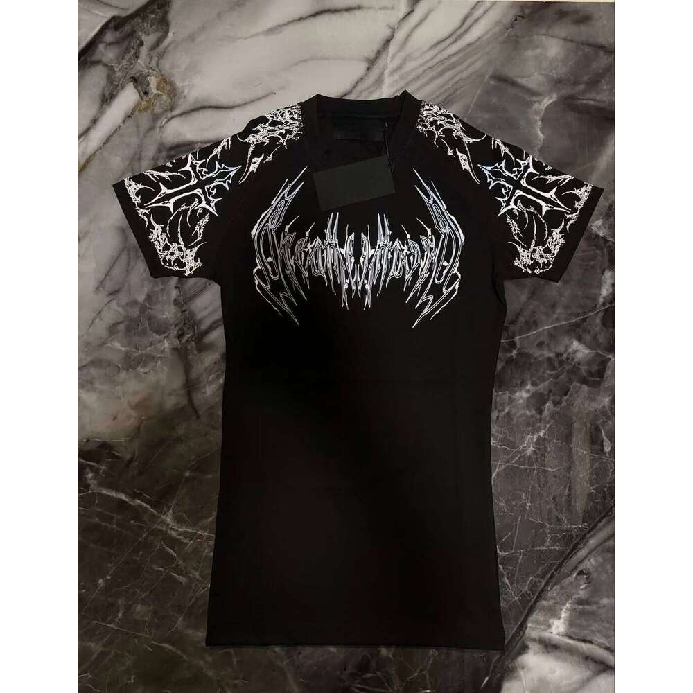 2025 New Breathedivinity Compress Shirt Pink Gothic Pattern Fiess Summer Breathable Quick Dry Men Gym Sportswear Trendy Tee