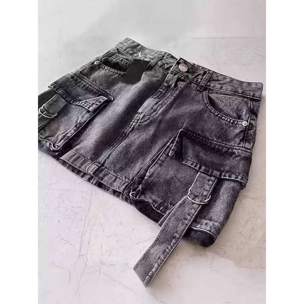 Haruku Denim Plaid Skirt Women Sexy Multiple Pockets Mini Skirts Vintage Y2K New Fashion 2025 Lady Casual Versatile Streetwear