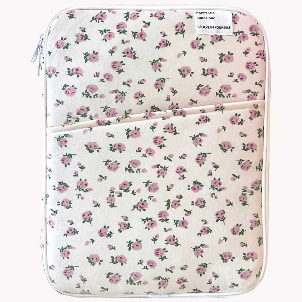 11/13in Floral Padded Laptop Case Shockproof Tablet Sleeve Case Portable Computer Cover Bag Soft Laptop Protective Bag 250624