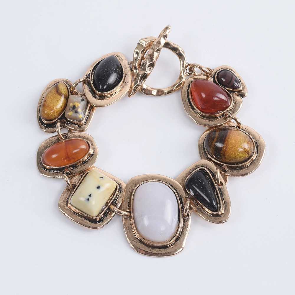 Retro Colorful Natural Stone Bracelets Creative Unique Crystal Bangles for Women Exquisite Fashion Jewelry Gifts X250625
