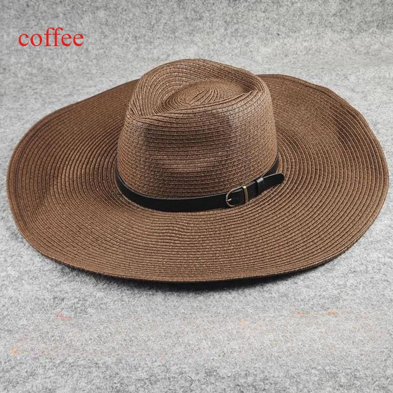 Big Size Foldable Jazz Straw Hat for Men Big Brim Summer Sun Protection Hat Tourist Travel Beach Hat for Woman 58cm 60cm 62cm 250624