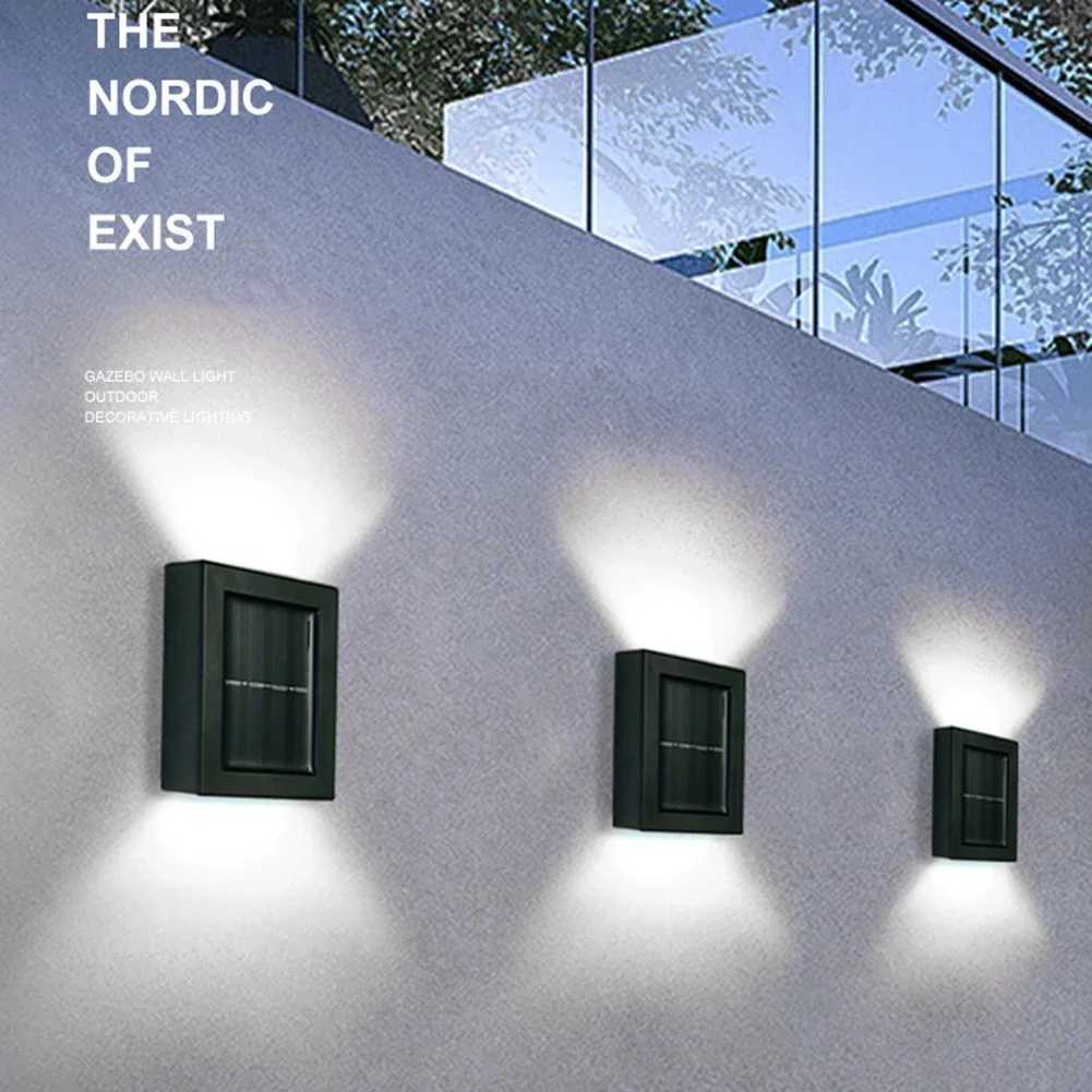 LED Solar Porch Light Outdoor Path Lamp Waterproof Fence Sconce Lamp Garden Villa Courtyard Park Lighting Ornament XJ250624