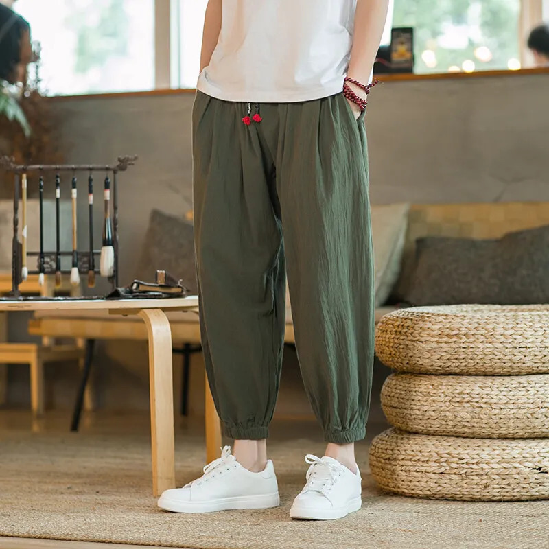 Men Loose Harem Pants Chinese Linen Overweight Sweatpants High Quality Casual Oversize Trousers Male 250614