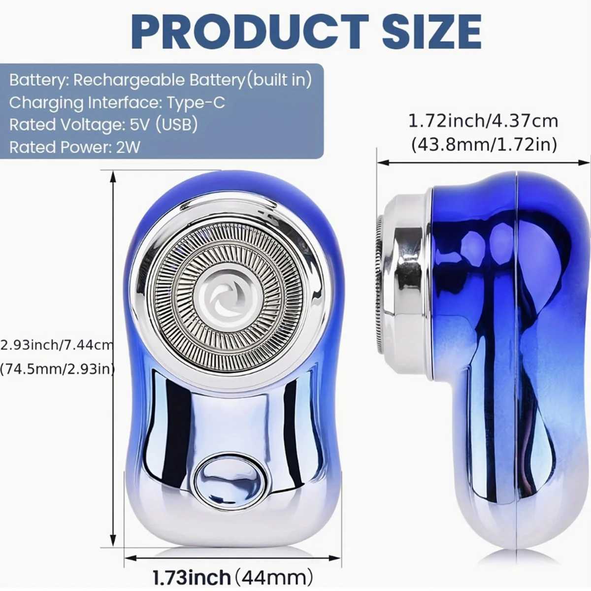Man Electric Beard Shaver Portable Upgraded Electric Razor USB Charging LED Power Display One-Click Use Suitable for Home Travel W250625