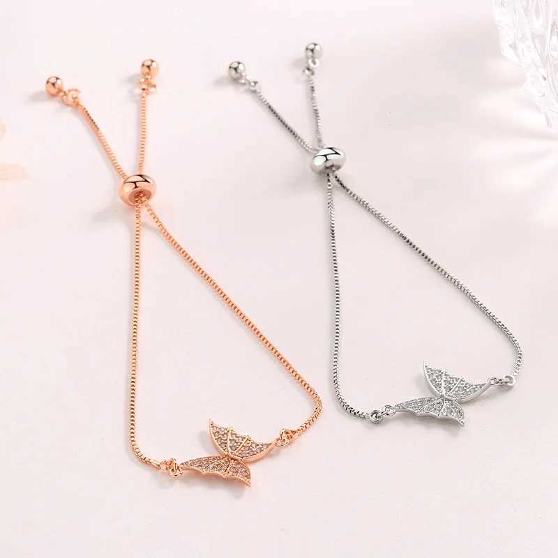 925 Sterling Silver Bracelet Pendant Zircon Crystal Adjustable Bracelet for Women Jewelry X250625