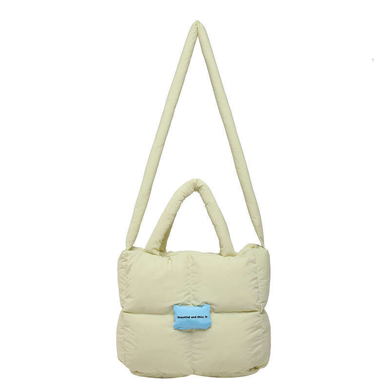 Fashion Embroidered Square Down Handbag Simple Large Capacity Crossbody Ins Dopamine Shoulder Bag for Women