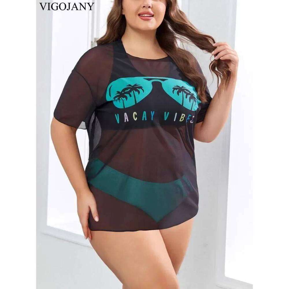 VigoJany 2025 Solid 3 Piece Short Sleeve Smock Plus Size Push Up Bikini Women High Waist Big Swimsuit Beach Chubby Bathing Suit