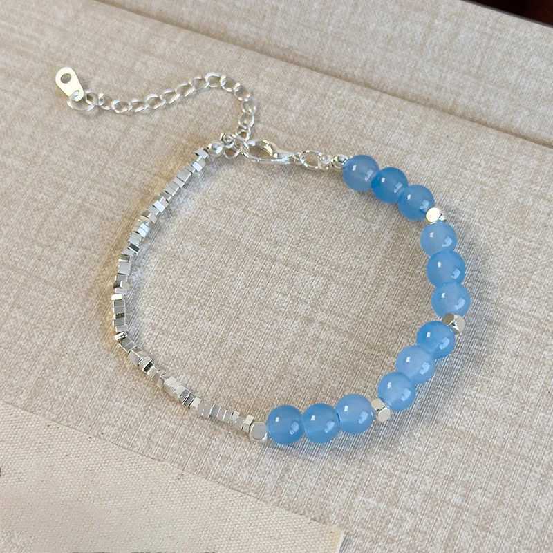 Blue Crystal Beaded Bracelets for Women Black Gallstone Fresh Sweet Starfish Shell Pendant Bracelet Elegant Hand Jewelry B X250625