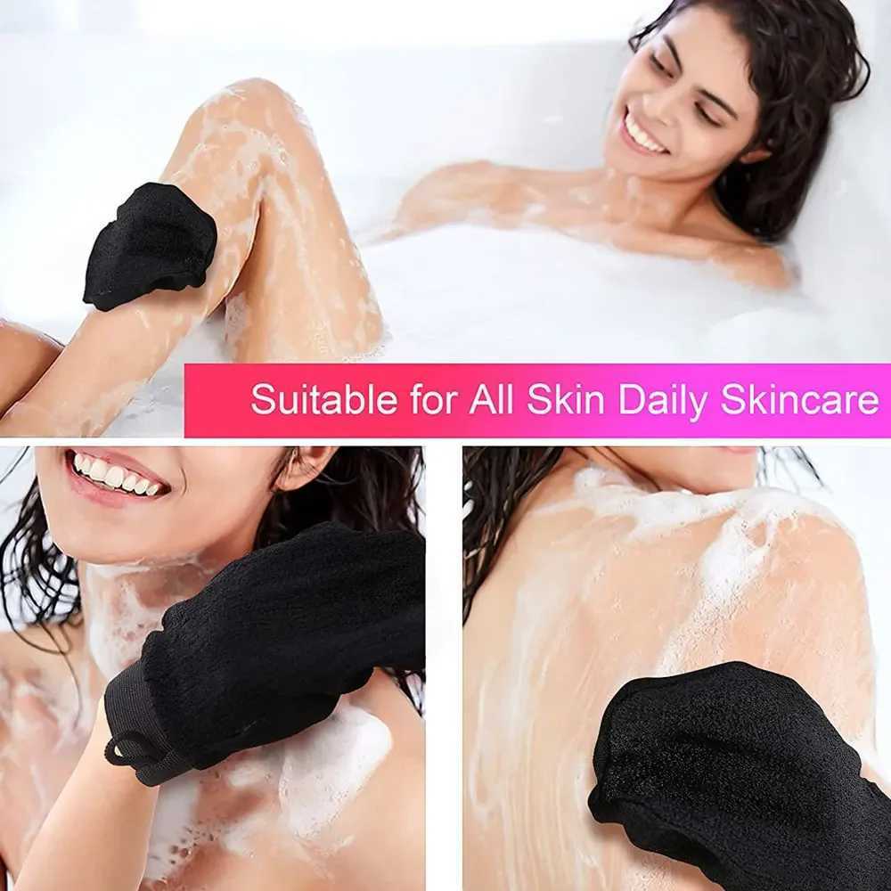 2Pcs Moroccan Hammam Bath Scrub Glove Exfoliating Body Facial Tan Massage Glove Exfoliator Glove Random Color Bath Shower Wash R250625