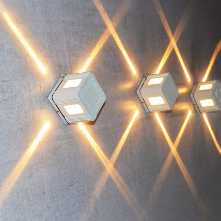 Modern Minimalist Creative LED Wall Lamp Black Square Wash Wall Sopt Light For Bar KTV Background Wall Decoration Beam LampXJ250624