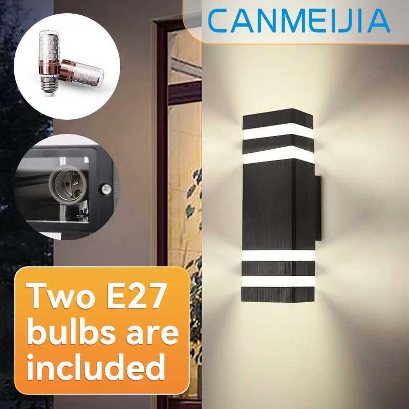 Wall Lamp Outdoor LED Lights Waterproof Up Down Decor Garden Lights IP65 110V 220V Outdoor Wall Light with 2PCS E27 Bulbs XJ250624