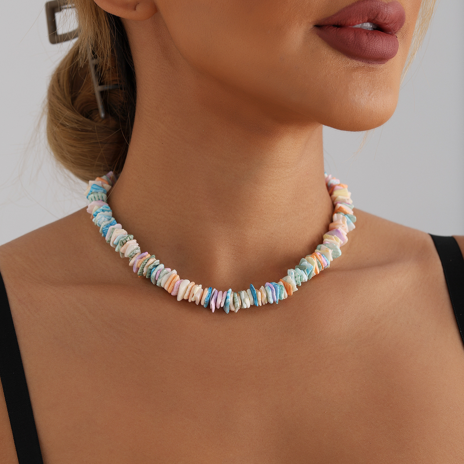 Jewelry Fashion Natural Crushed Necklace Unique Handmade Irregular Shell Choker Chain Ins Jewelry for Women