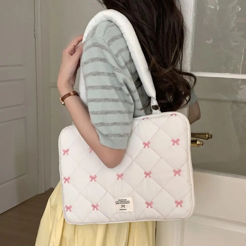 13/14/15/15.6inch Laptop Shoulder Bag Bowknot Tablet SlEEve Case Portbale Laptop Handbag 250624