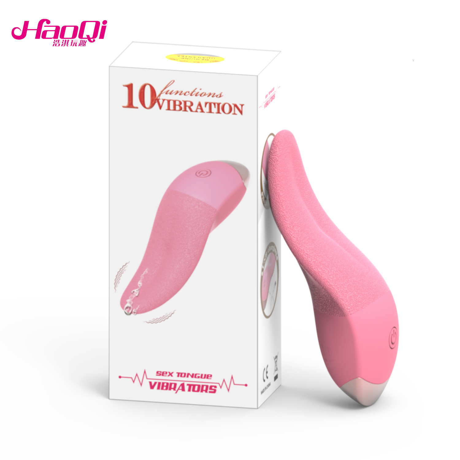 Haoqi Fun New Silicone Tongue Licking Vibrator for Women Adult Sex Toy