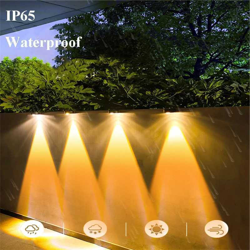 4Pack High Bright Solar Fence Lights Solar Wall Lights Outdoor Waterproof Solar Lights for Backyard Wall Fence Gutter Porch StepXJ250624