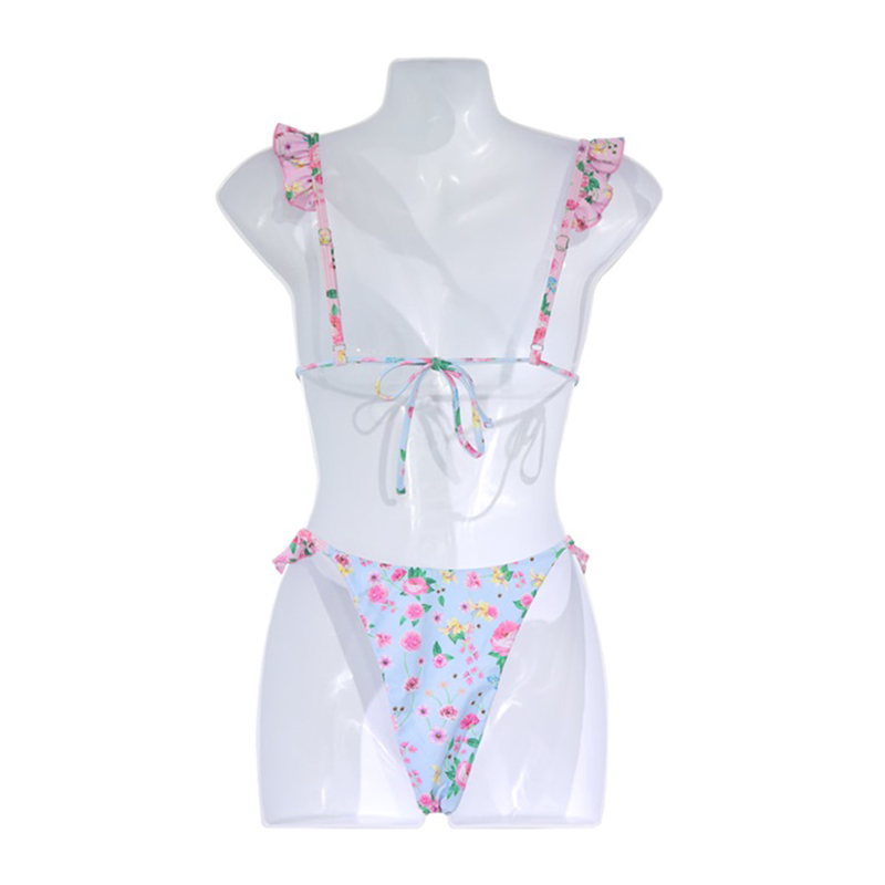 Sexy bikini swimsuit with cute and sweet floral patterns, beach vacation swimsuit wholesale