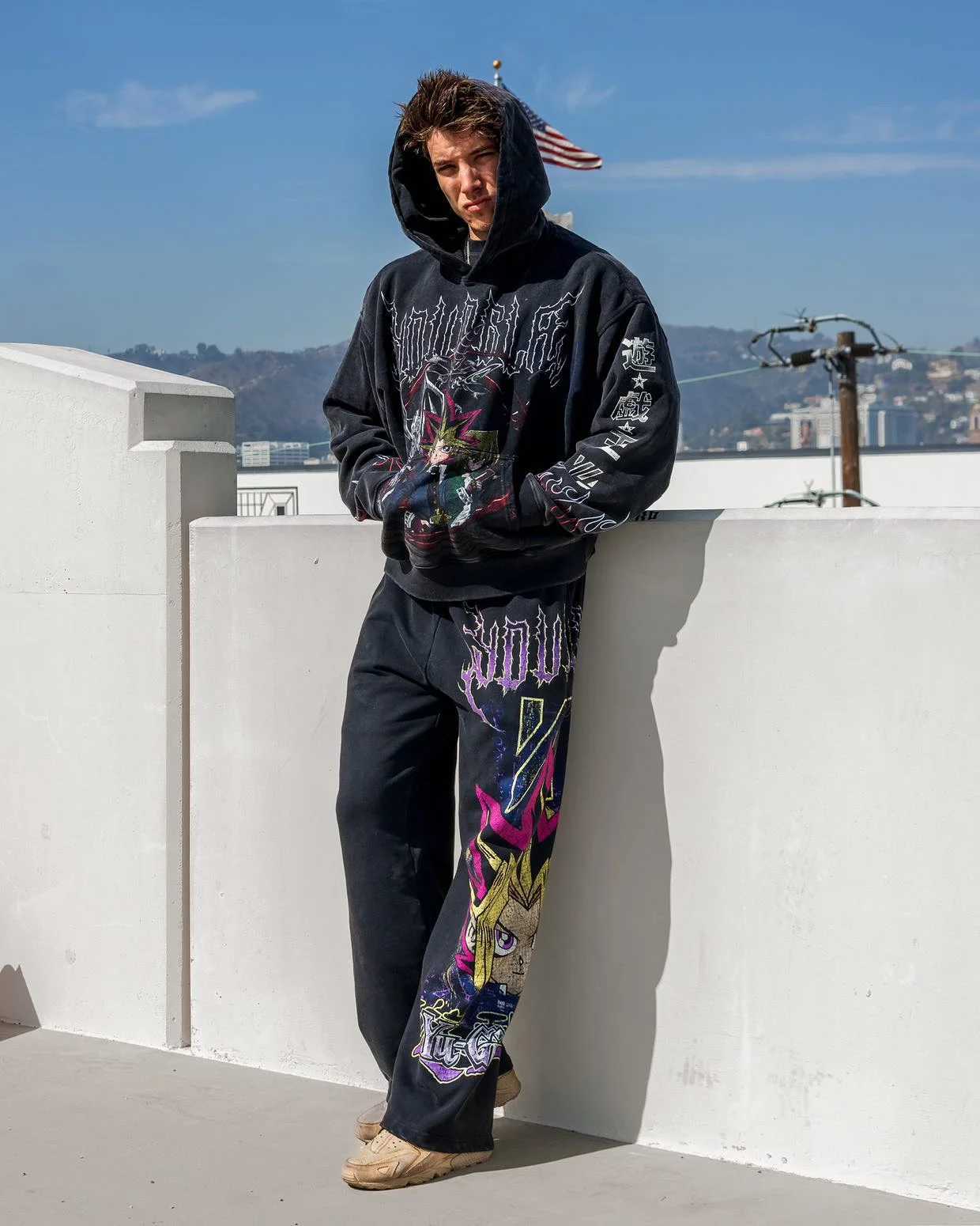 Shirts Pants Two Piece Set Hoodie Tracksuit Men Wide Leg Harajuku Streetwear Casual Sweatpants Joggers Y2k Tops X250625