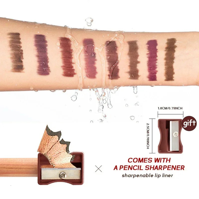 Matte 8-colors Lip Liner Pencil Lip Contour Lipstick Pen Nude Brown Lipstick Pencil Natural Lasting Waterproof Lipliner Makeup 250625