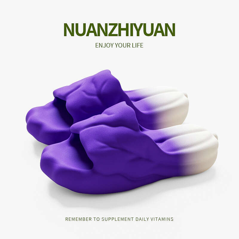 Creative Cartoon Cabbage Slippers for Women Summer Indoor Home EVA Soft Sole Non-Slip Wearable Couple Sandals