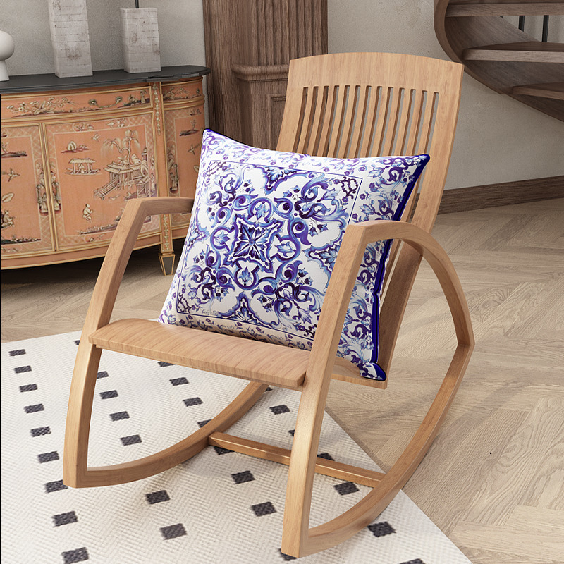 Blue Ornate Floral Mediterranean Sicilian Tile Square Pillowcase Cover Cushion Comfort Throw Pillow for Home Bedroom 250625