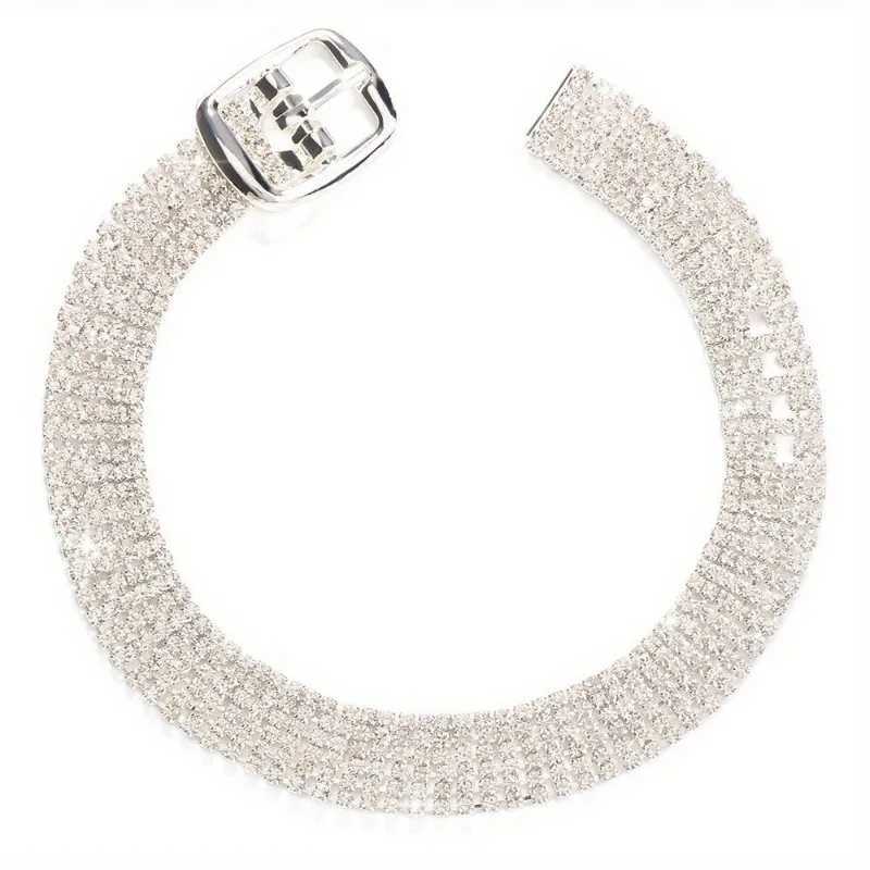 European and American Fashion Belt-shaped Shiny Rhinestone Multi-layer Simple Anklet Summer Beach Accessories U250624