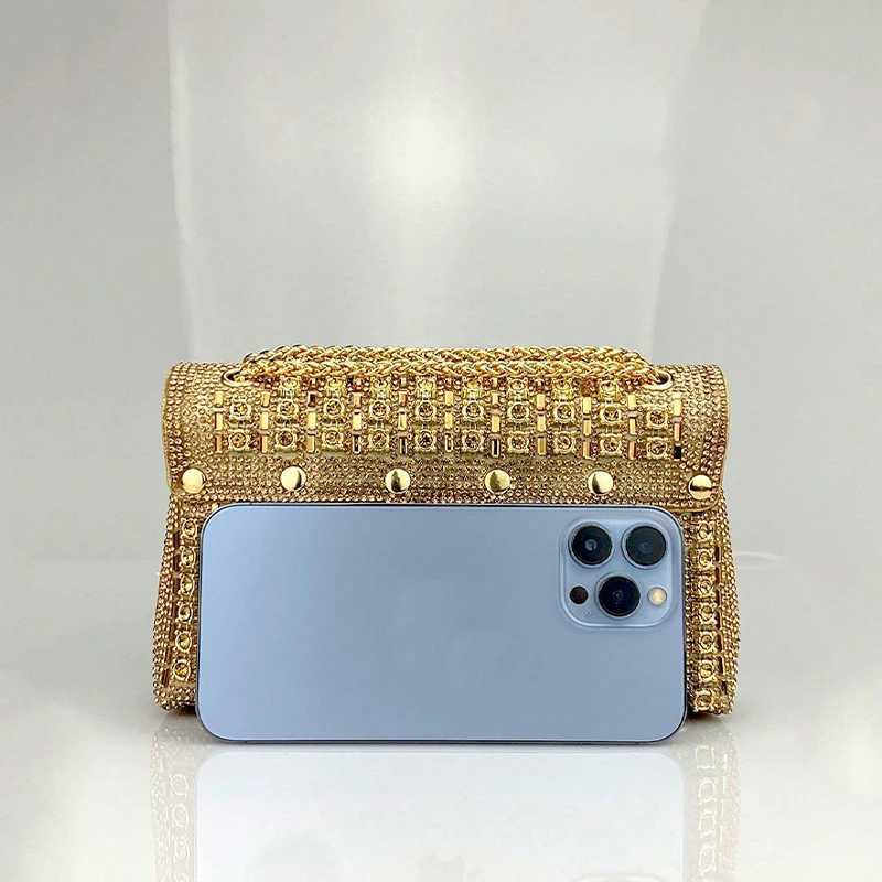 JIOMAY Gold Diamond Shoulder Bag Luxury Designer Wallets for Women Portable Party Messenger Bag Glamorous Fashion Accessory M250625