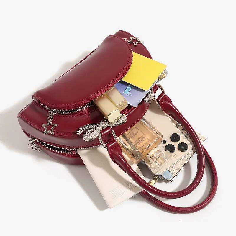 Designer Bag And Stylish Summer New Butterfly Embedded Dia Shell Tote Bag Designer Soft PU Leather Multifunction Bowling Handheld Luxury Bag