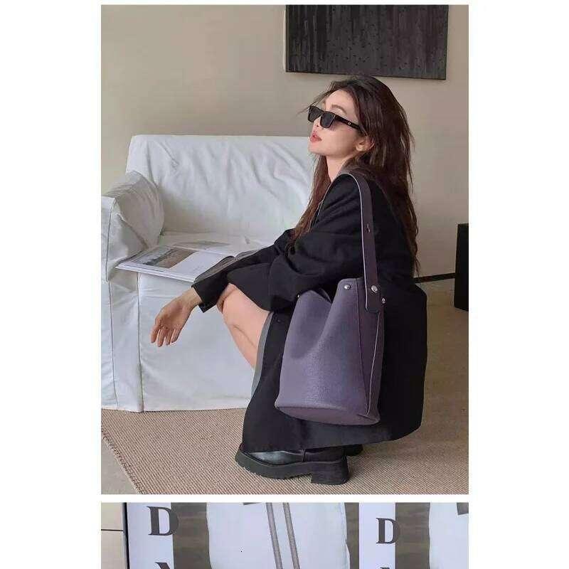 Premium Bucket Women's Single Shoulder Crossbody Omnibus Commuter Underarm Tote Bag High Appearance Level Large Capacity