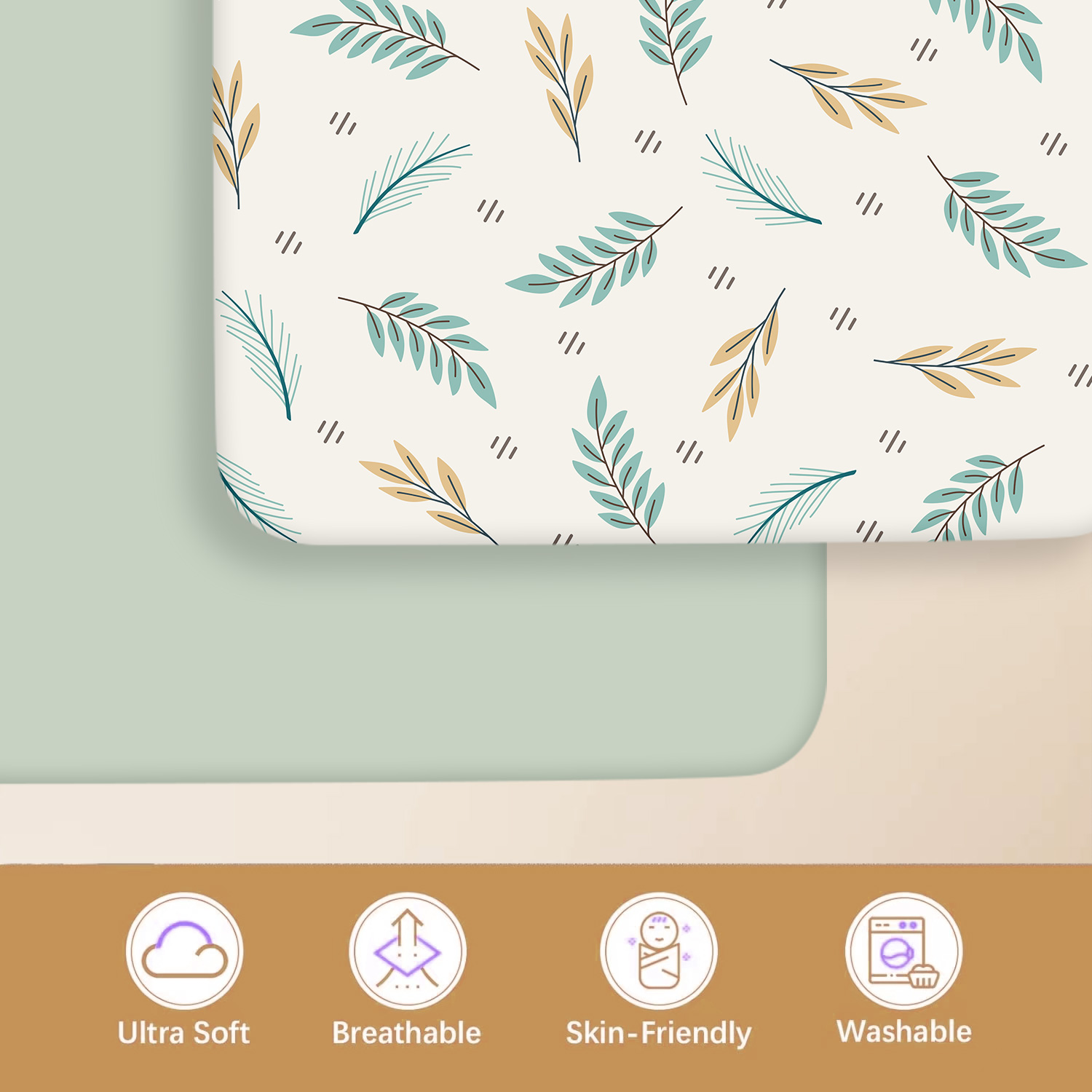 Breathable Organic Material Twin-Pack Napkin Sets Ideal Fit For Infant Cot Frames