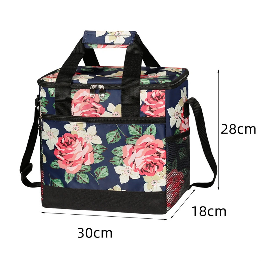 15L Portable Thermal Lunch Bag Food Box Durable Waterproof Office Cooler Lunch Box Ice Insulated Case Camping Oxford Large Bag 250624