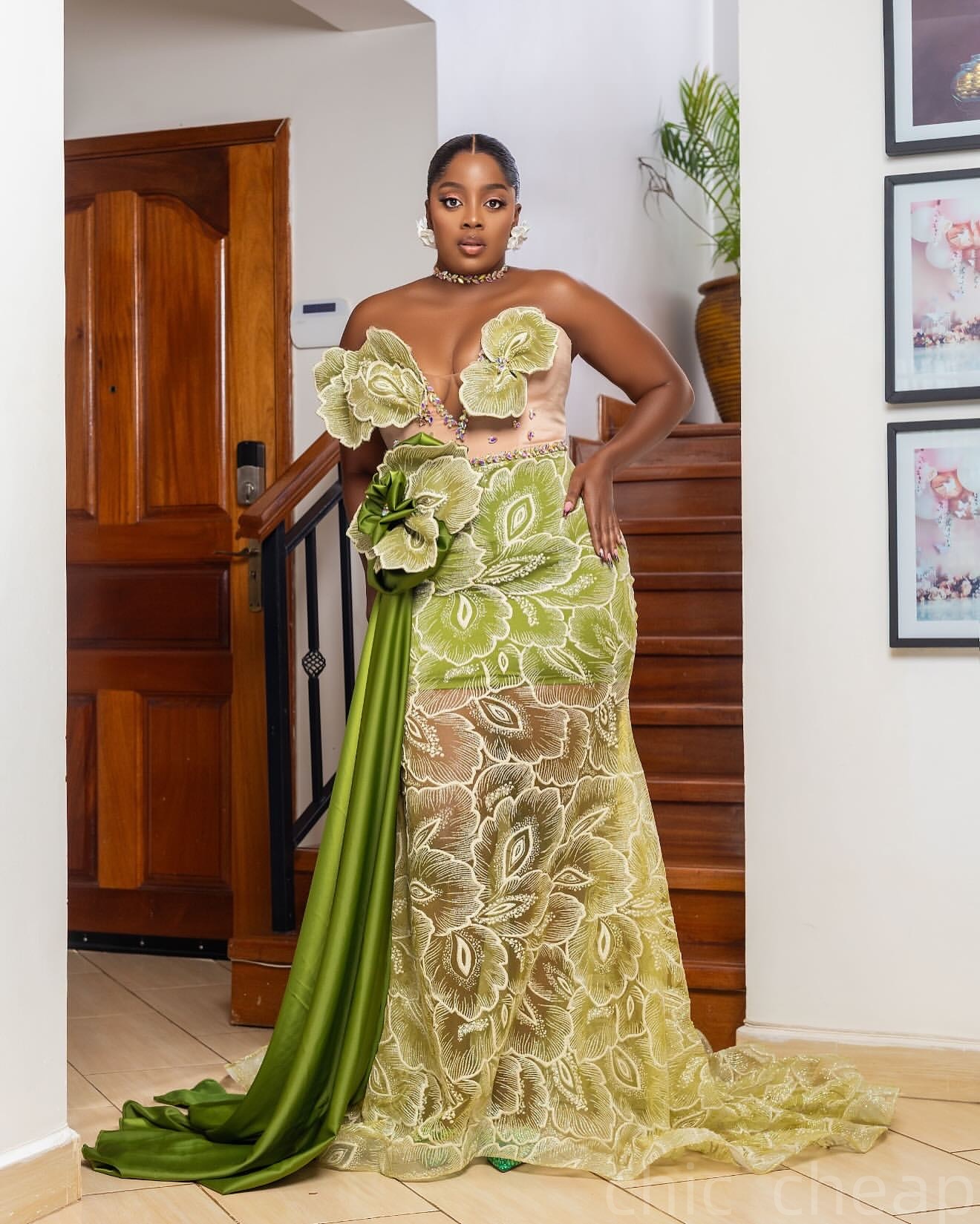Green Mermaid Prom Dresses 2025 Floral Lace Beaded Crystals Vintage Evening Formal Party Second Birthday Engagement Gowns Plus Size Dress For Special 