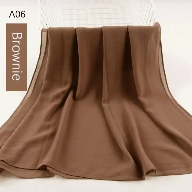 T1061 High Quality Muslim Pearl Chiffon Veil Long Scarf Malay Hijab Scarf Middle East Shawl Scarf