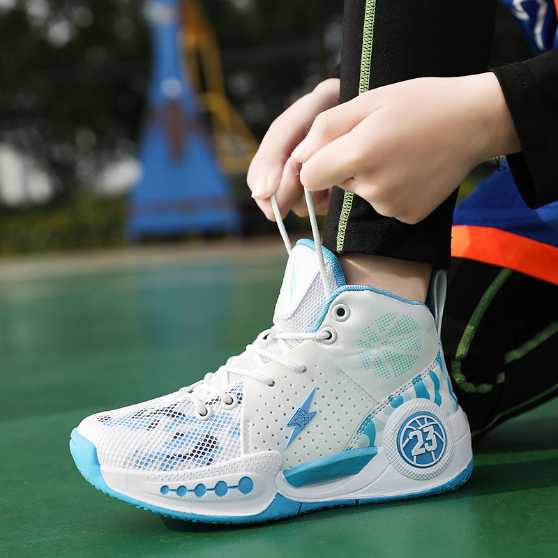 8809-Boys New Breathable Sneakers Mesh Basketball Shoes Anti Slip Wearable Wear Resistant Boys Basketball Shoes Boys Teen Combat Training Sneakers Kid