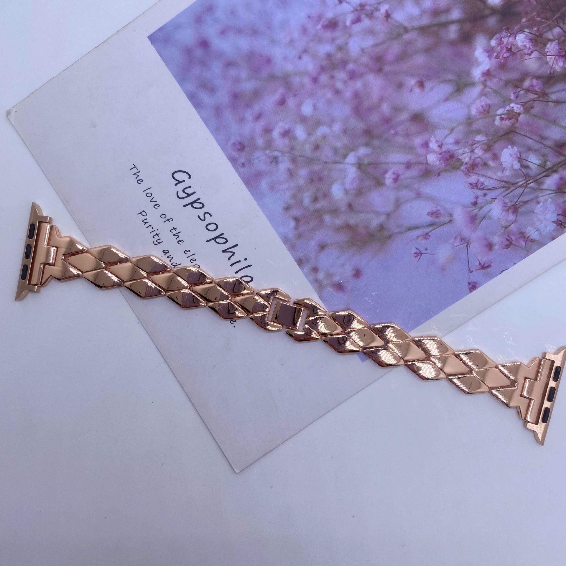 Fashion Trendy Minimalist Diamond-Shaped iWatch Band for Apple Watch Series 1-8 Stylish Rhombus Metal Strap