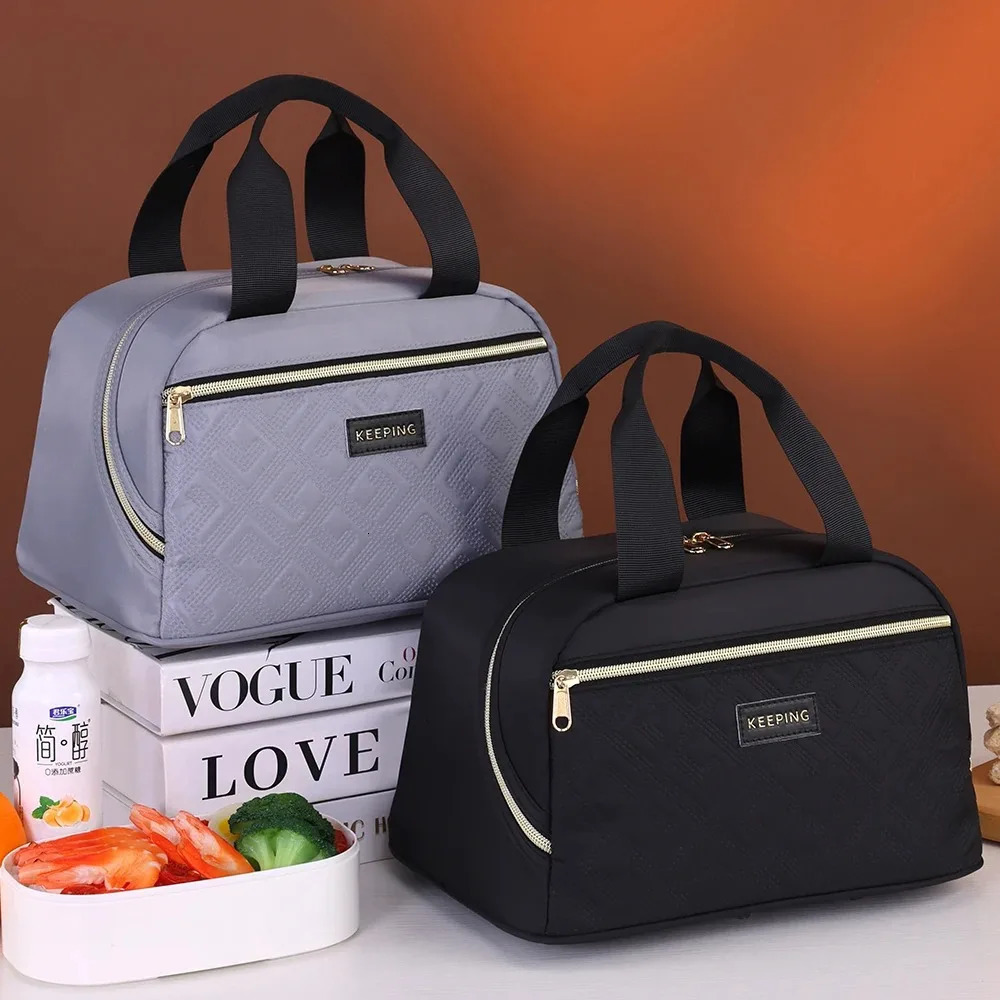 Portable Lunch Bag for OL Women Thermal Insulated Lunch Box Tote Cooler Handbag Waterproof Bento Pouch Office Food Shoulder Bags 250624
