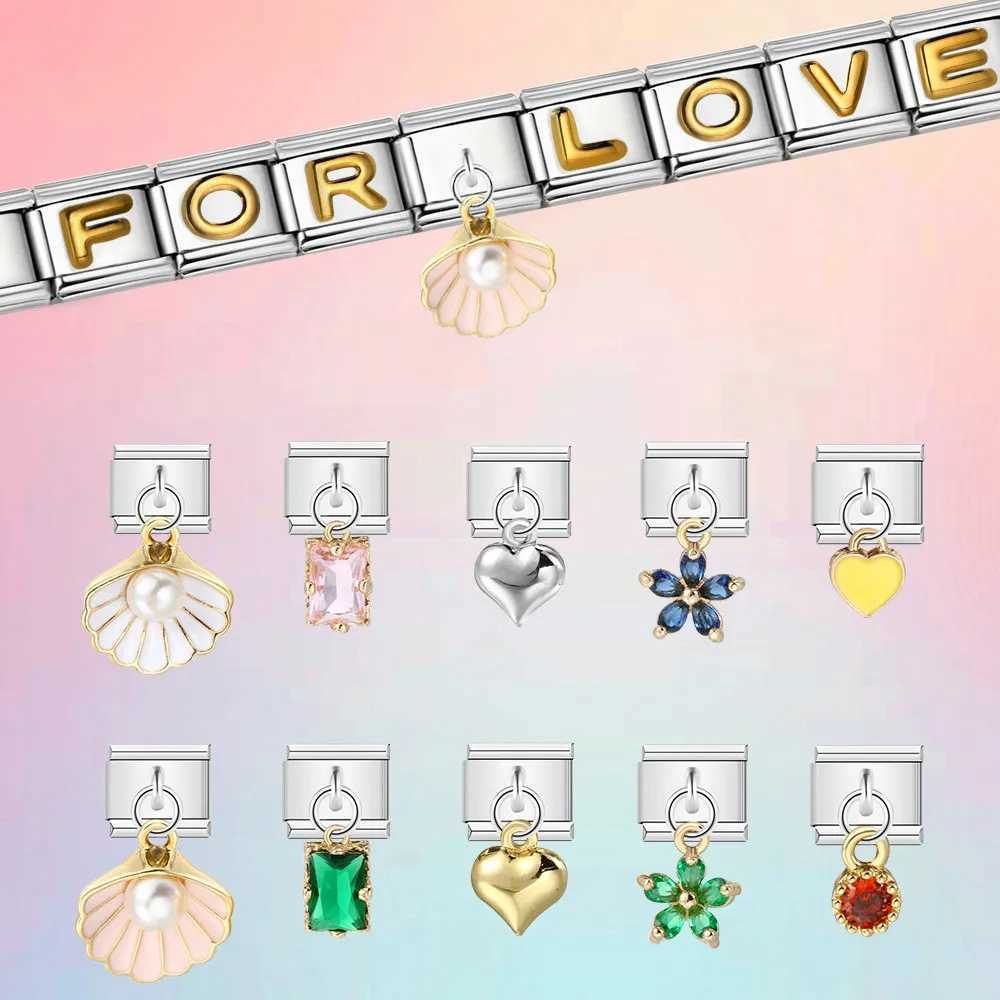 URING New Italian Charm Bracelet Pendant Series Shell Imitation Pearl Personal Assembly Chain Y2k DIY Jewelry Making X250625