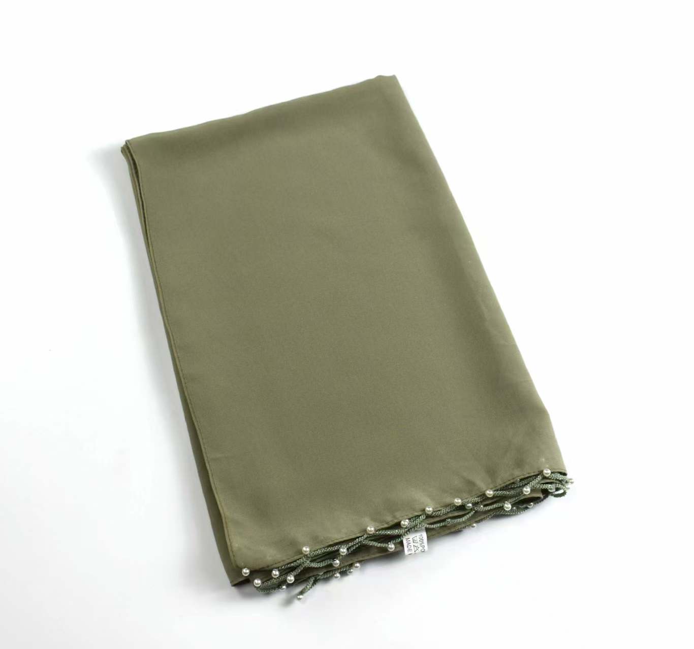 T1066 New Chiffon Wave Edge Beaded Long Scarf Middle East Turban Malay Scarf