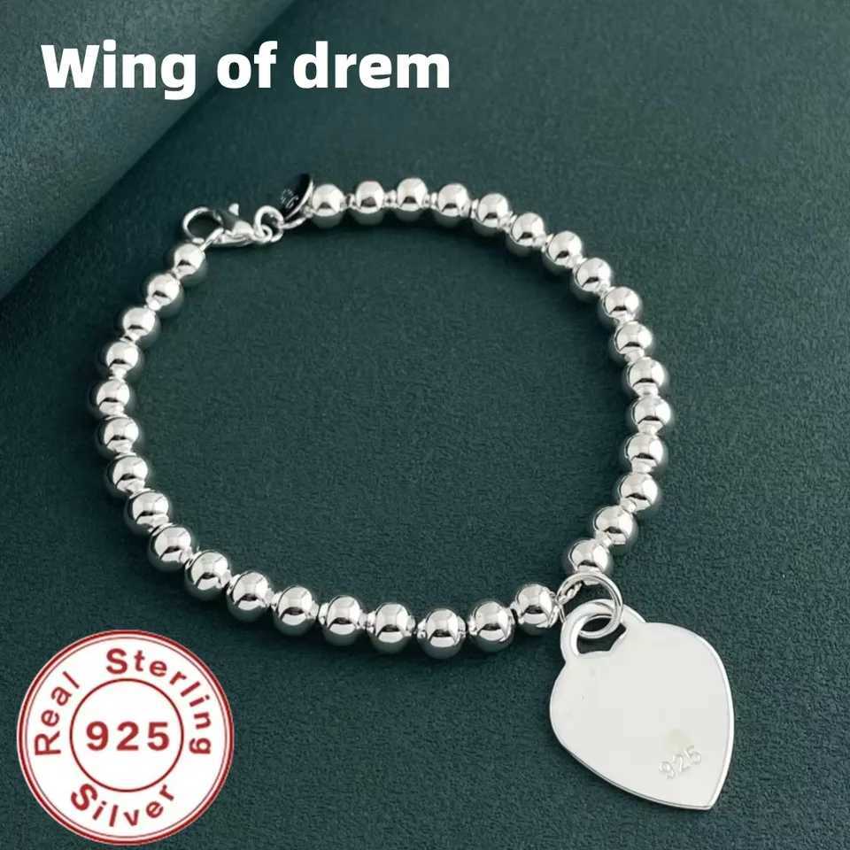 Fine Jewelry 925 Sterling Silver Pendant Bracelet Gift of Love Engagement Party Jewelry Gift for Women X250625