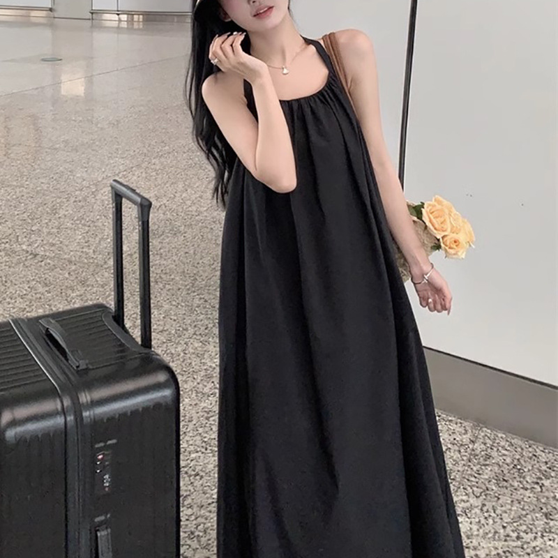YSS1288 Temperament High-grade Sexy Backless Halter Neck Dress Fairy Seaside Holiday Long Dress