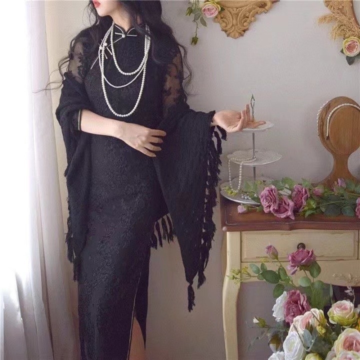 K1128 New Chinese style cheongsam small jacket cape shawl outer wear literary and elegant retro style cardigan high-end Chinese style cloak