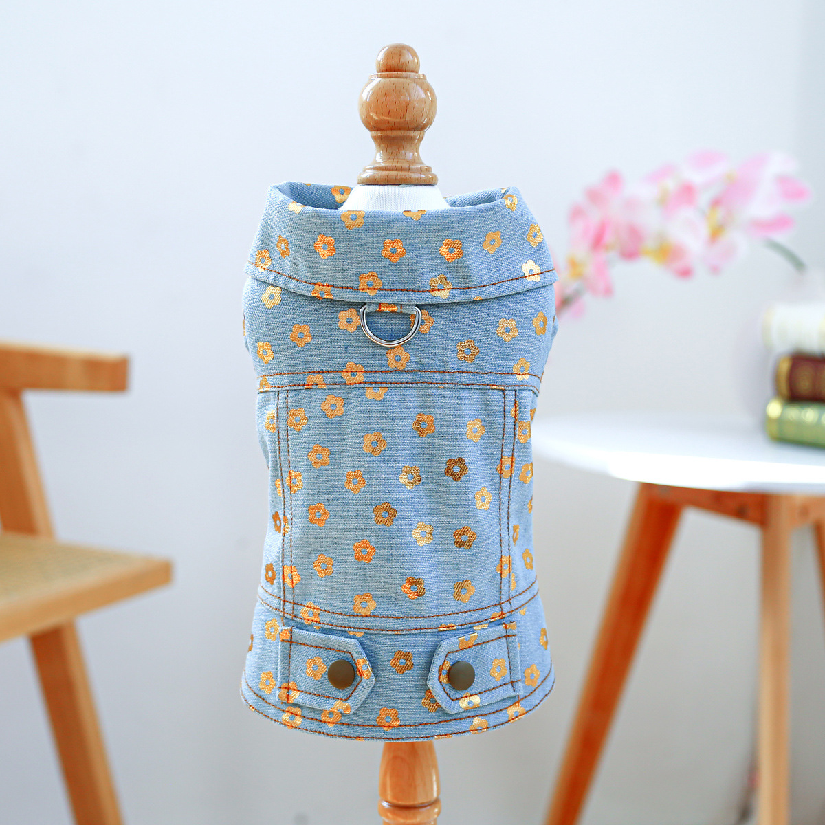 Dog Denim Jacket, Puppy Stylish Cute Clothes Lightweight Warm Small Dog Lapel Coat Chihuahua Yorkie Jacket, Birthday Dog Clothes for Small Medium Dogs