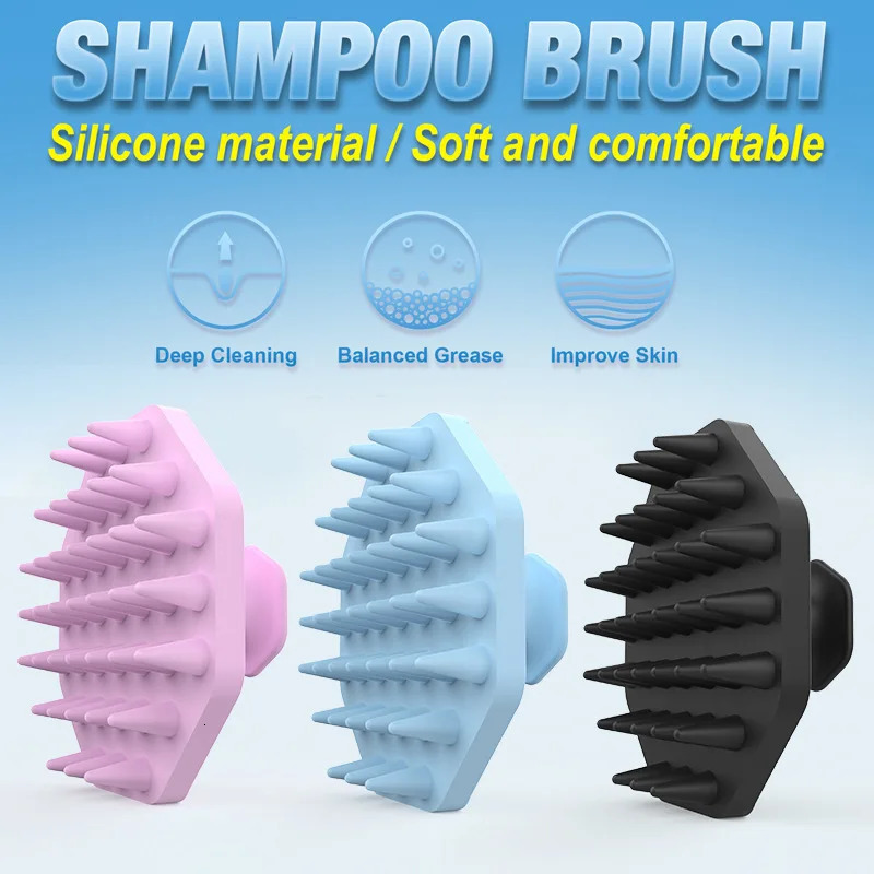 Silicone Shampoo Scalp Hair Massager Head Body Scalp Massage Brush Comb Hair Washing Comb Shower Brush Bath Spa Massage Brush 250625