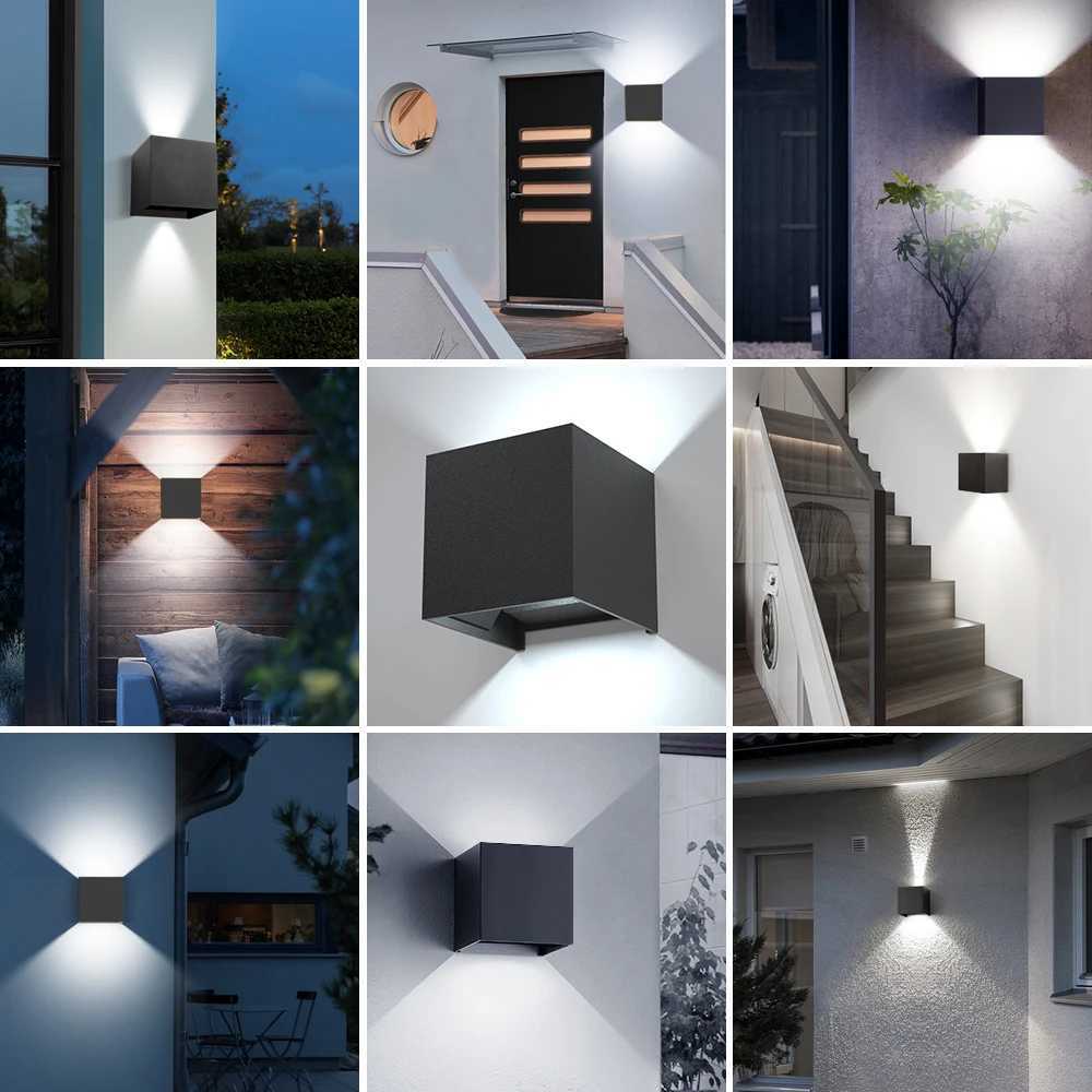 12W LED Wall Light Outdoor IP65 Waterproof Modern Nordic style Indoor Wall Lamps Living Room Porch Garden balcony Lamp AC85-265V XJ250624