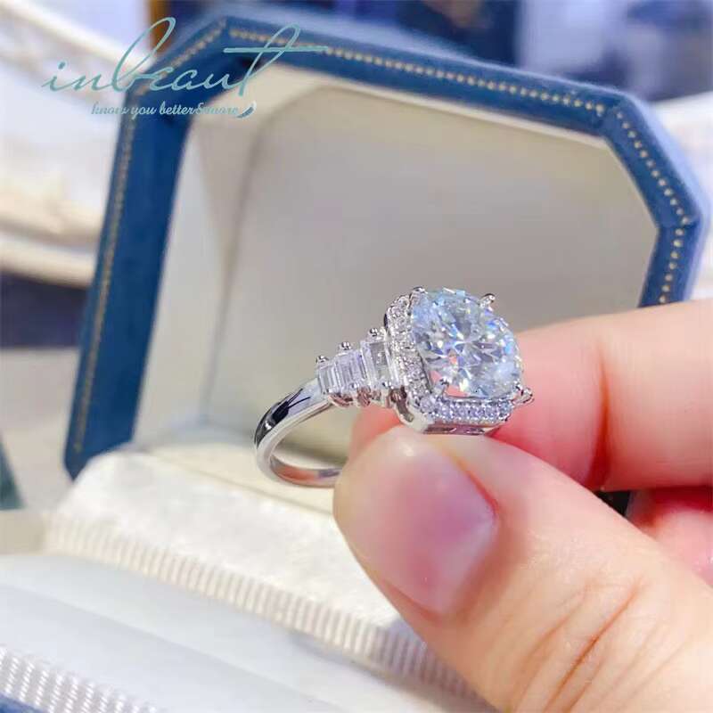 New Arrival Silver 925 Original Brilliant Cut 3 Ct Diamond Test Past D Color Moissanite Ring for Women Wedding Fine Jewelry